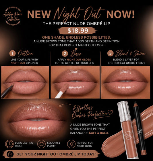 Night out lip Gloss & liner
