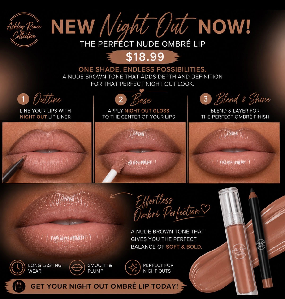 Night out lip Gloss & liner